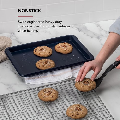 KitchenAid Nonstick Aluminized Steel Baking Sheet - 9x13in, Stylish Ink Blue Finish