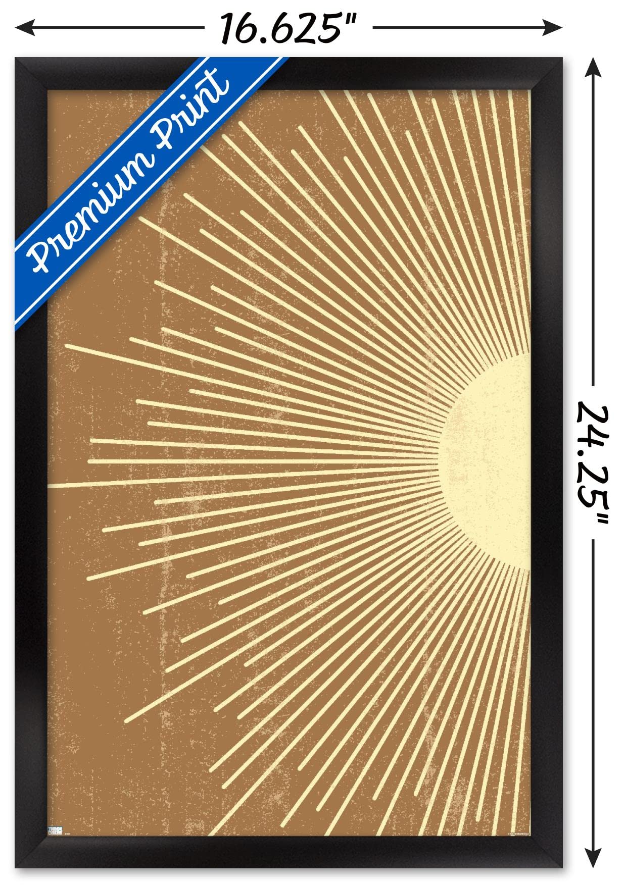 Trends International Abstract Sun Wall Poster, 14.725" x 22.375", Black Framed Version