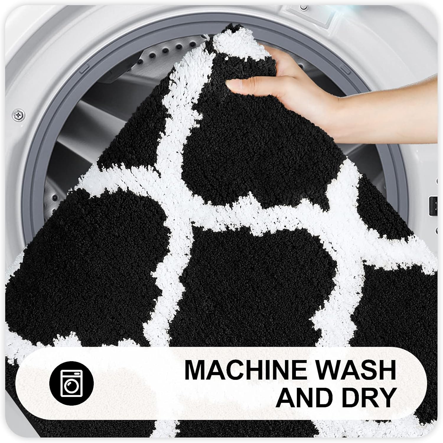 OLANLY Bathroom Rugs - Soft, Absorbent Microfiber Non-Slip Mats | 30x20 Inches, Black