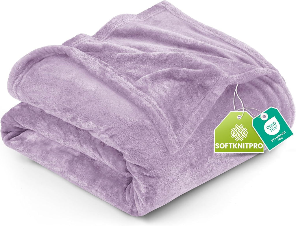 Utopia Bedding Fleece Blanket - Luxury Soft Microfiber Twin Size in Lilac | 300GSM Anti-Static (60x80 Inch)