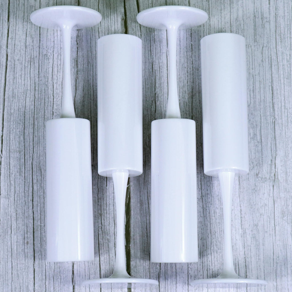 Ahongwenxi 12 Pcs White Champagne Flute 6 OZ Acrylic Champagne Flutes Plastic Tall Stemmed Glasses, Unbreakable Goblet Glasses for Wedding Anniversary Christmas Birthday Party (White)