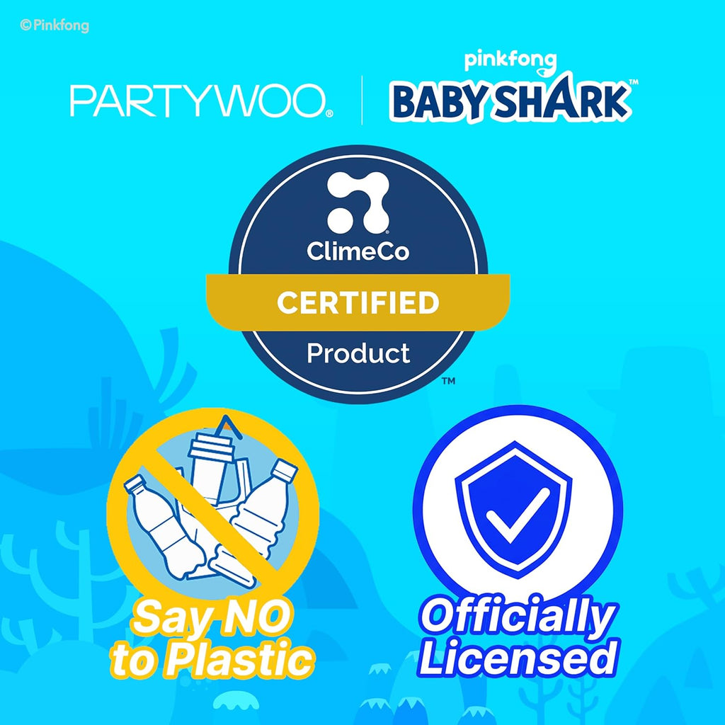 PartyWoo Baby Shark Blue Foil Number 2 Balloon - 5pcs 18-Inch Round Mylar Helium Decorations for Kids' Birthdays