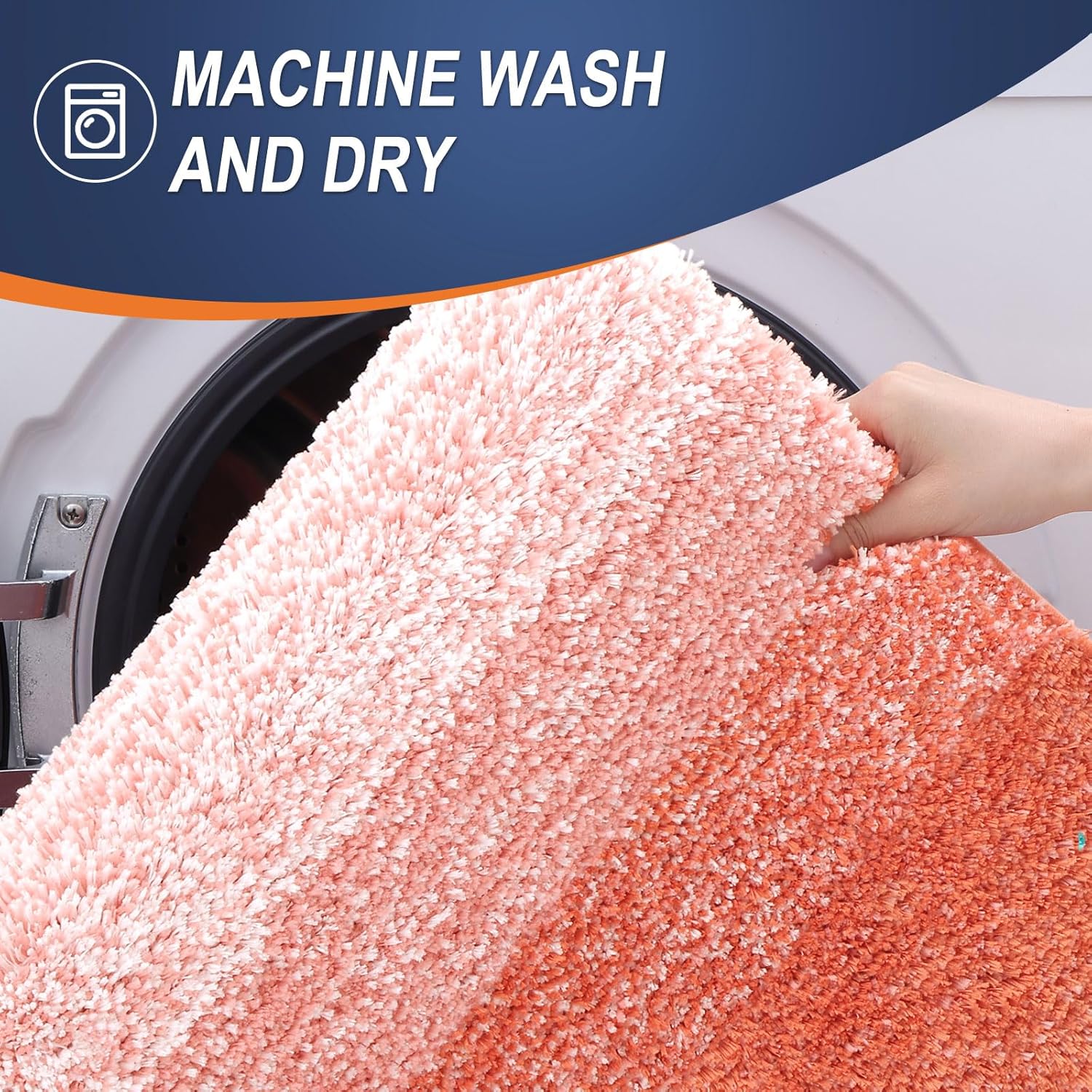 OLANLY Large Bathroom Rug Mat - Extra Soft Microfiber, Quick Dry & Machine Washable | Coral 45x27 Inches