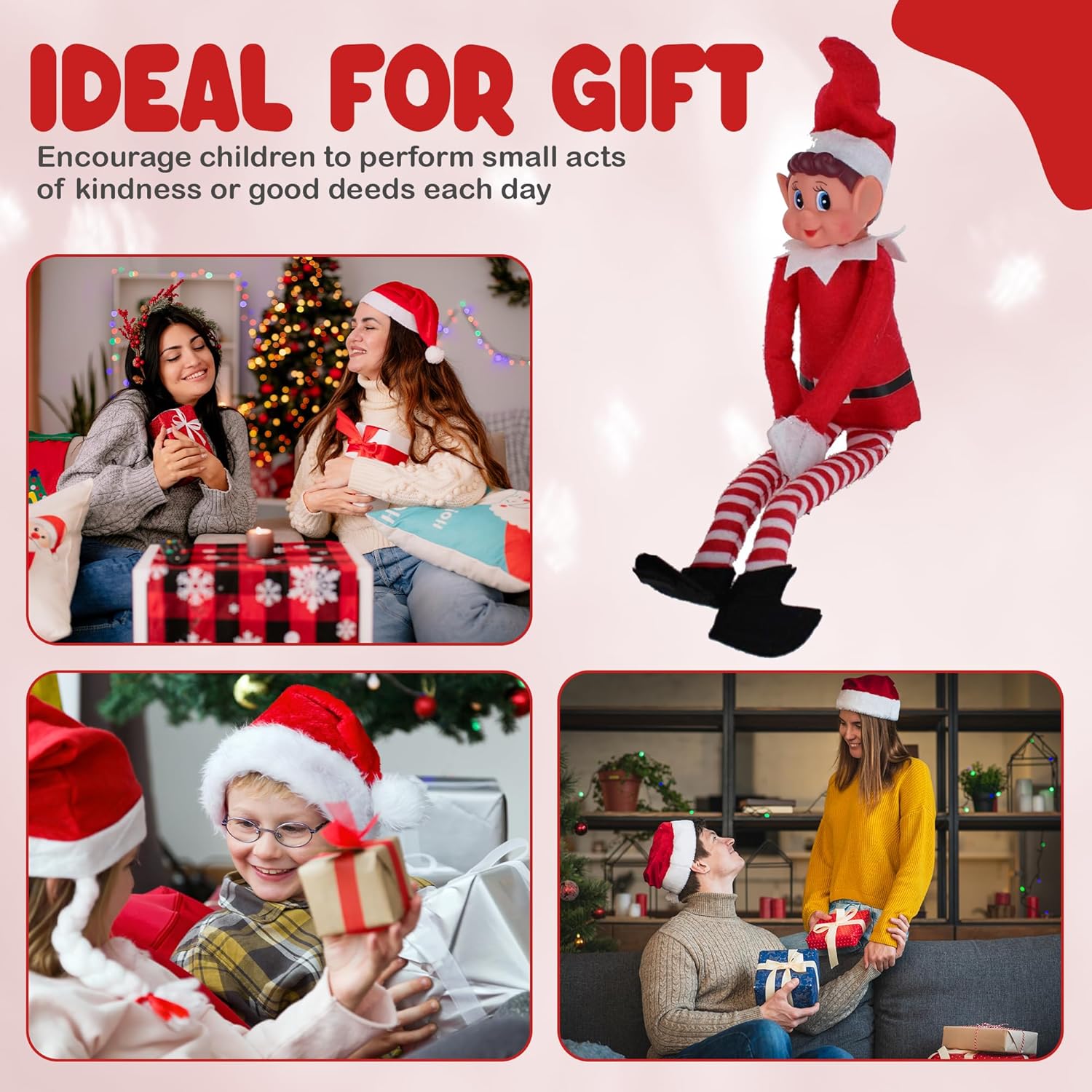 Quebec Christmas Mischief Makers - Naughty Santa's Little Helper Elf Toy with Soft Body & Vinyl Face | Perfect for Family Fun