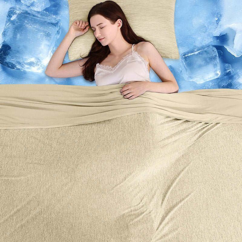 LUXEAR Cooling Blanket Queen, Glow in The Dark Cool Blanket with Star Cosmic for Boys Girls, Absorbs Heat to Keep Body Cool All Night, Lightweight Summer Cool Blankets for Sleeping - Glow Blue