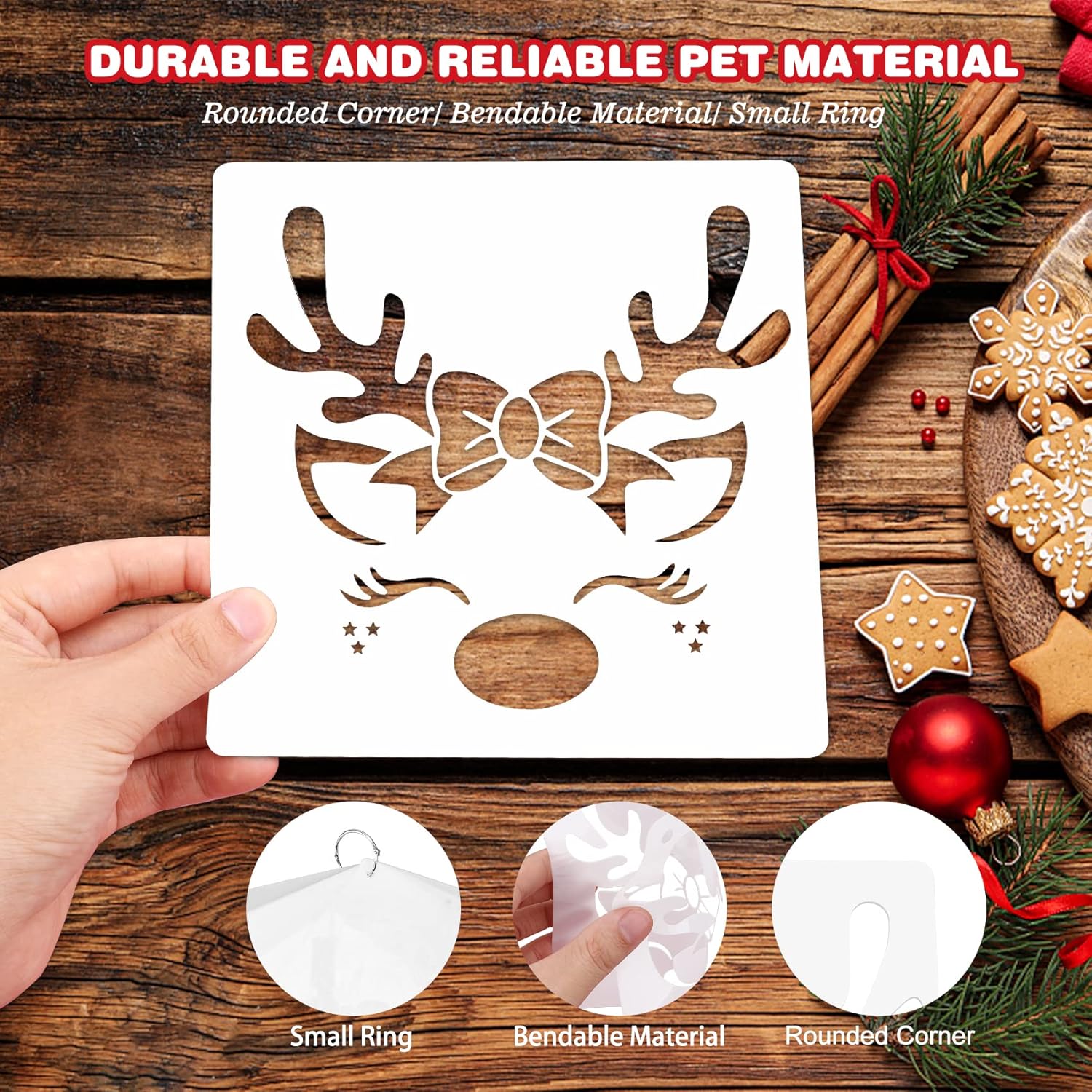 25 Pcs Christmas Stencils by [Brand Name] - Reusable 6x6 Inch Templates for DIY Crafts & Decorations