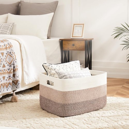 Artfeel Woven Blanket Basket - 65L Decorative Storage for Nursery, Toys, Laundry & Magazines