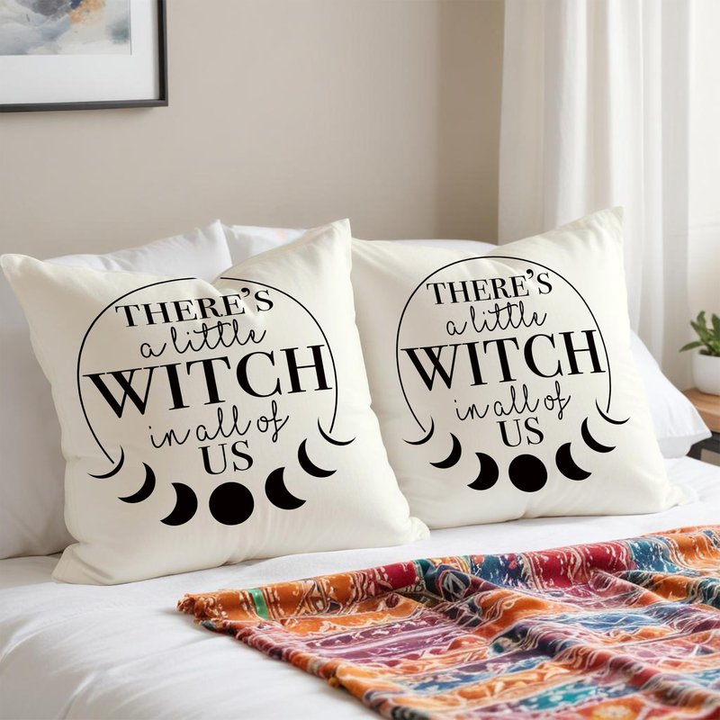Fuasei Gothic Witch 18x18 Moon Phases Pillow Covers, Victorian Gothic Decorative Throw Pillow Covers, Witchy Decor Aesthetic, There A Little Witch In All Of Us