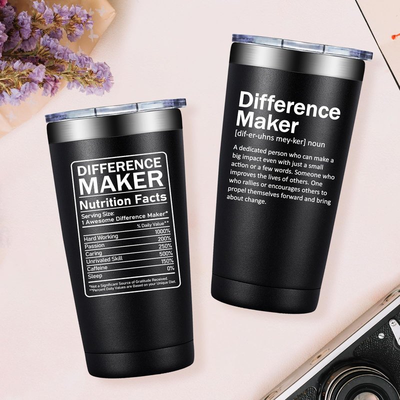 Grifarny Difference Maker Definition Tumbler Mug 20 oz - Christmas Thank You Gifts for Men, Women - Appreciation, Inspirational Gifts for Boss, Employee, Teachers, Assistant Principal, Coworkers