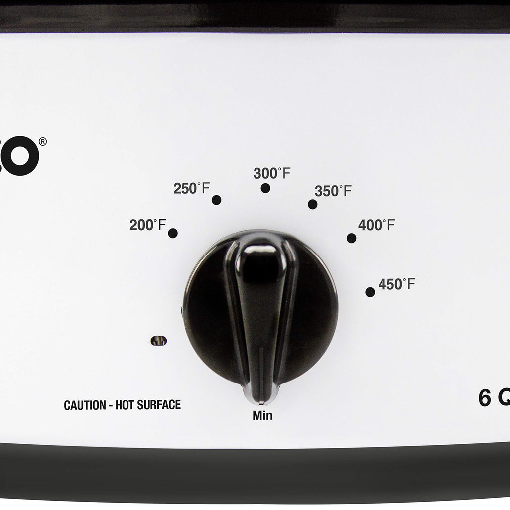 Nesco 6 Qt. Porcelain Coated Steel Roaster Oven, White, 4816-14
