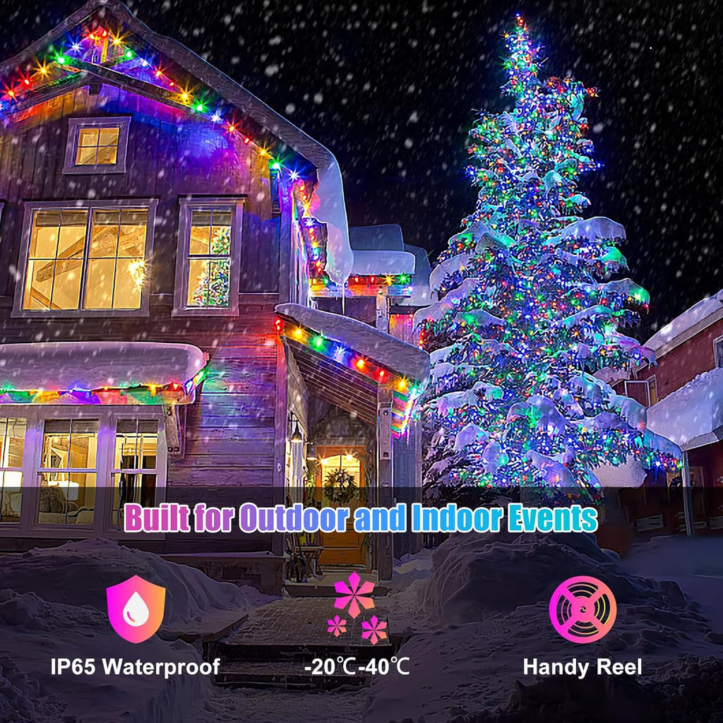 Skiennix RGB Smart IC String Lights - 16FT Indoor Fairy Lights with APP & Remote Control, 50 Multicolor LEDs, USB Powered & IP65 Waterproof for Christmas & Parties
