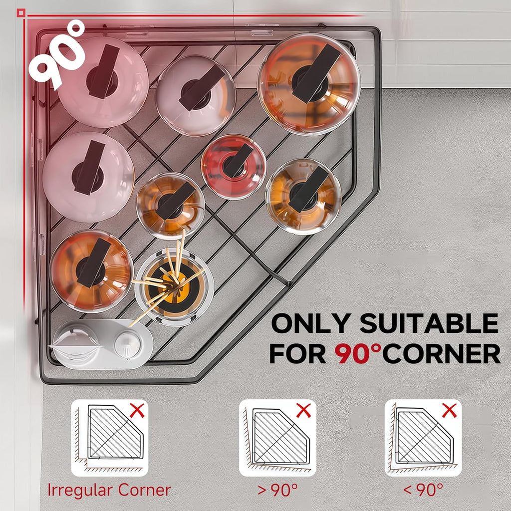 Skiennix Corner Shower Caddy - 5-Pack Adhesive Organizer Shelves | No-Drill Stainless Steel Storage Rack in Black