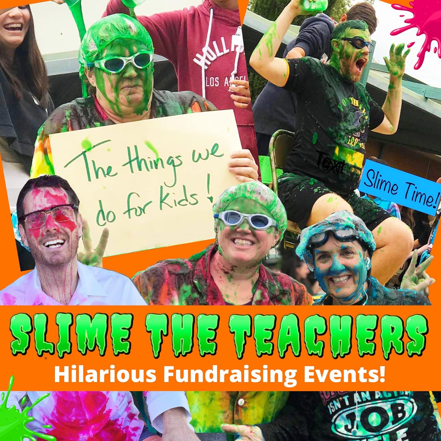 PARTY GOAT Instant Slime Powder - Make 40 Gallons of Multicolor Slime for Blaster Guns & Color Events