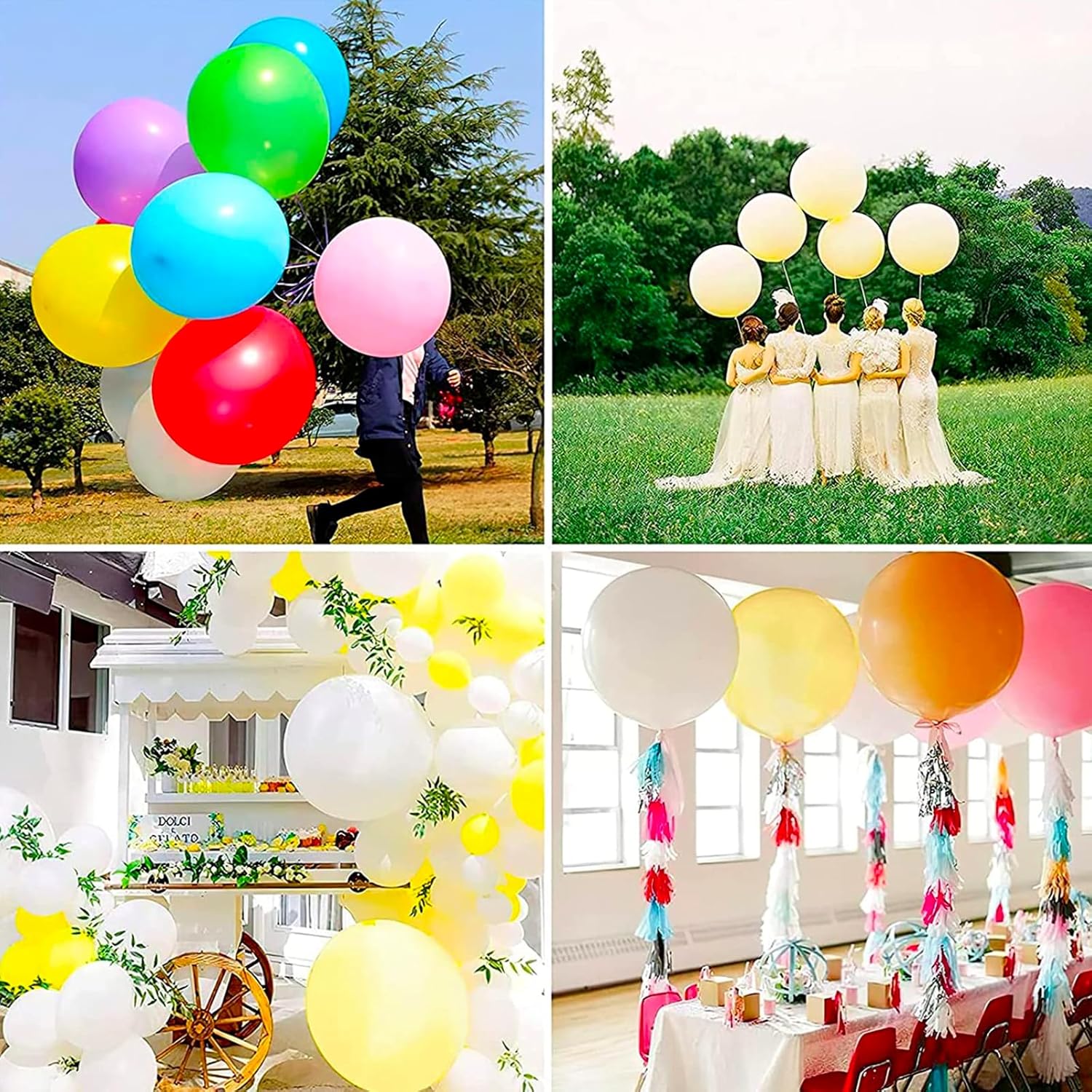 PartyWoo Pastel Yellow Balloons - 36 Inch Latex Helium Balloons for Graduation & Baby Showers