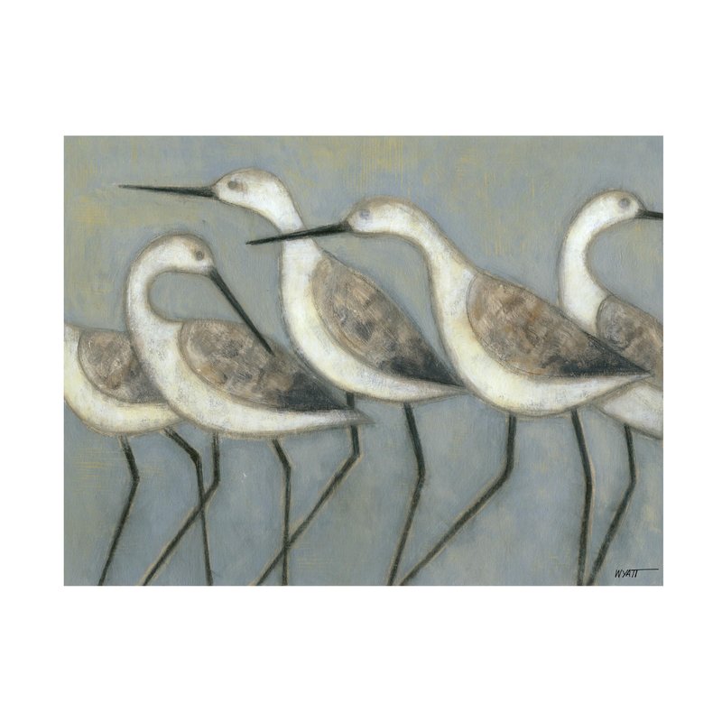 Wrapped Canvas Wall Art - Norman Wyatt 'Shore Birds I' Wall Art for Living Room, Bedroom, or Office Décor - 24x32