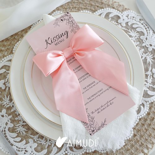 AIMUDI Satin Bows - Baby Pink 5.5" Premade Ribbon Bows for Gift Wrapping & Crafts | 24 Pack