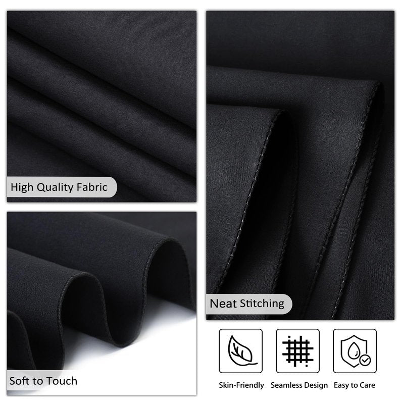 Heneger 12 Pack Black Tablecloths 60 x 126 Inch Rectangular Table Cloths for Rectangle Tables 8ft, Wrinkle Resistant Black Table Cloth Washable Polyester Fabric for Buffet Wedding Party Banquet