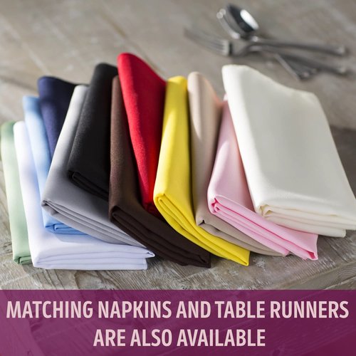 LA Linen Polyester Poplin Washable Rectangular Tablecloth, Stain and Wrinkle Resistant Table Cover 90x156, Fabric Table Cloth for Dinning, Kitchen, Party, Holiday 90 by 156-Inch, Cranberry