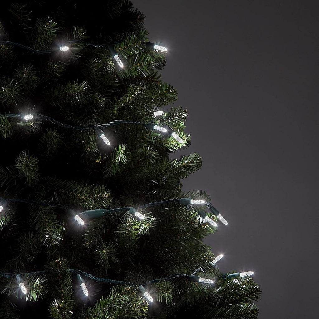 Skiennix 24 Ft M5 LED Christmas Lights - 70 Count Cool White Mini String | Indoor/Outdoor Commercial Grade