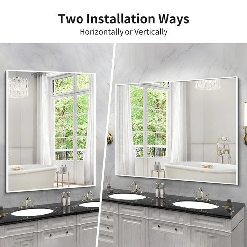 OICHA Bathroom Mirrors for Over Sink 24"x36" Bathroom Vanity Mirror White Mirrors for Sink Framed Mirror Framed for White
