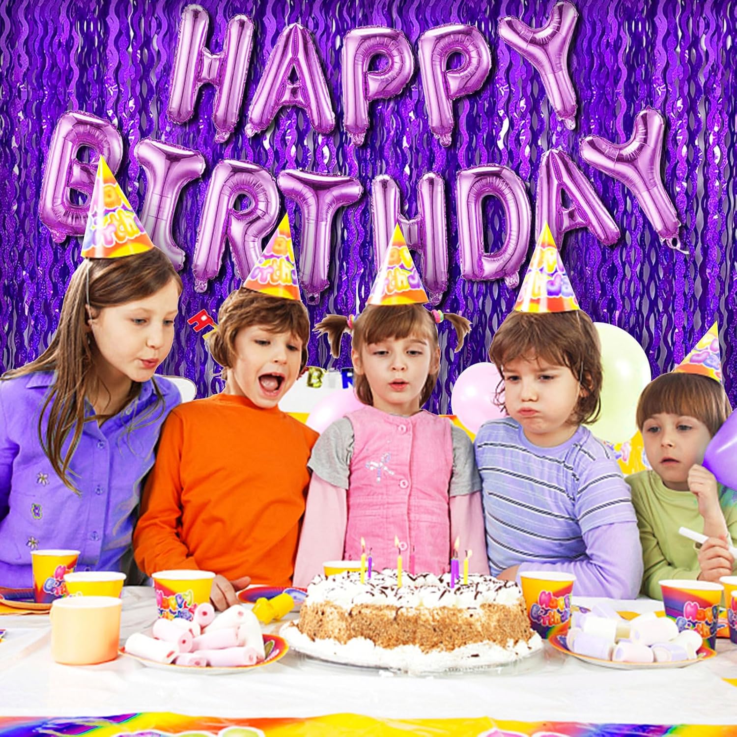 Skiennix Tinsel Foil Fringe Curtains - Sparkling Wavy Backdrop for Parties | Photo Booth Decor
