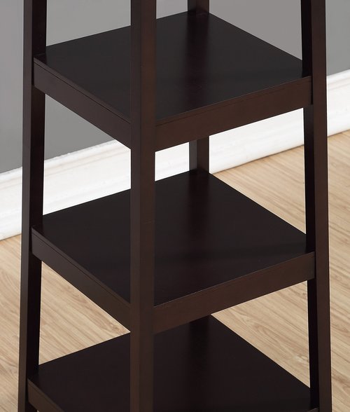 Roundhill Furniture Vassen Coat Rack with 3-Tier Storage Shelves in Espresso Finish