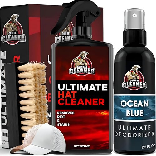 Combat Cleaner Hat Cleaning Kit - Ultimate Stain Remover with Brush & Deodorizer for All Hat Types