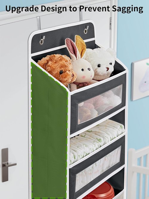 JARLINK Over The Door Organizer - 5 Shelf Hanging Storage with Large Capacity Pockets | Black