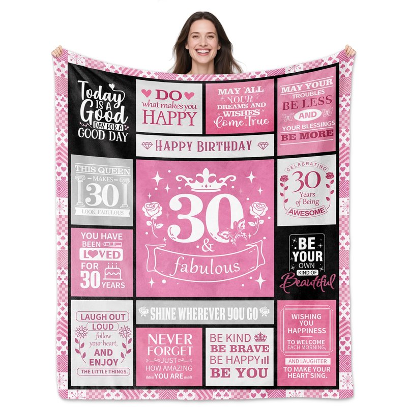 NEXVSGL 20th Birthday Gifts, 20 Year Old Girl Birthday Gifts for 20 Year Old Female, Happy 20th Bday Gift for Her Blanket 50"X60", Best Decoration Gift for 20yrs Bday Women, Present for Age Twenty