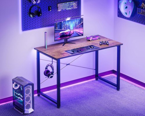 Casaottima 40-Inch Small Computer Desk - Modern Writing Table for Home Office | Vintage Design with Headphone Hooks