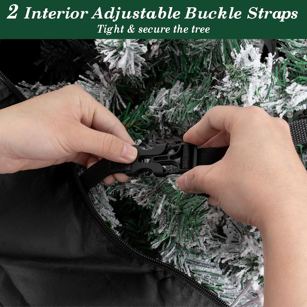 Skiennix Heavy-Duty Christmas Tree Storage Bag - Large Capacity with Reinforced Handles & Dual Zippers | Fits 3FT-4.5FT Trees, Black