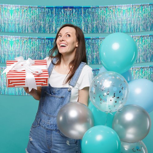 Iridescent Tinsel Garland 48FT - Sparkling Birthday Decorations for Girls - Perfect for Mermaid & Unicorn Parties