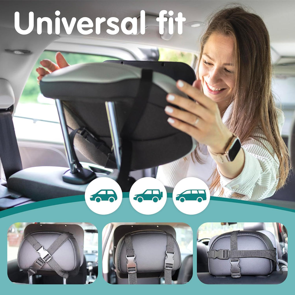 Onco Baby Car Mirror - 100% Shatterproof & Shakeproof Rear Facing 360° Rotating Convex Mirror (2 Pack)