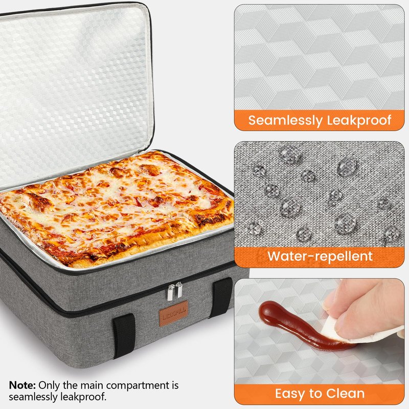 Uoxfill Lunch Bag Insulated Thermal Food Carrier Insulated Double Decker Casserole Carrier for Hot or Cold Food,Insulated Tote Bag for Potluck Cookouts Picnic,Lasagna Holder