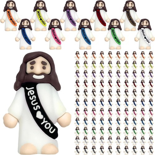 Little Jesus Figures by 110 PCS - Mini Jesus Figurines for Easter, Baptism Gifts & Party Favors | 11 Colors