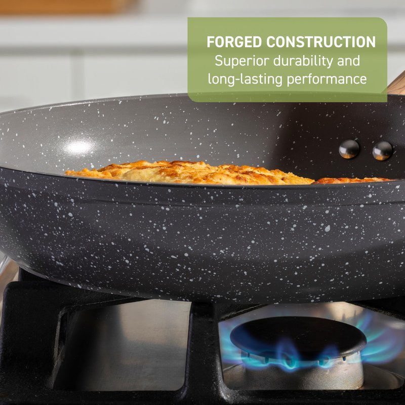 T-Fal Revive Ceramic Nonstick Sauce Pan with Lid, 3 Qt, Oven Safe to 350°F Cookware,with Stay-Cool Handle, Stone Grey