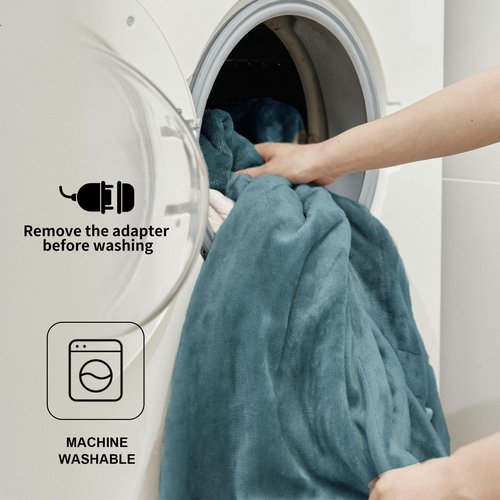 JET'S HOME Heated Blanket Full 72"x84" - ETL&FCC Certified Flannel Electric Blanket Machine Washable Heating Throw with 4 Heating Levels 10 Hours Auto-Off Overheating Protection (Blue)