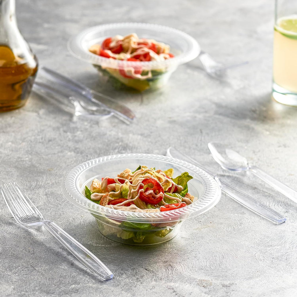 Plasticpro Heavyweight Disposable Clear Plastic Cutlery - 100 Count Forks for Convenient Dining