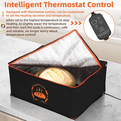 Bread Proofing Box Used to Provide Sufficient Temperature for Bread Proofing, Proofing Box Consists of Sourdough Bread Proofing Mat and Thermal Insulation Box, Suitable for Half Size Baking Sheet Pan