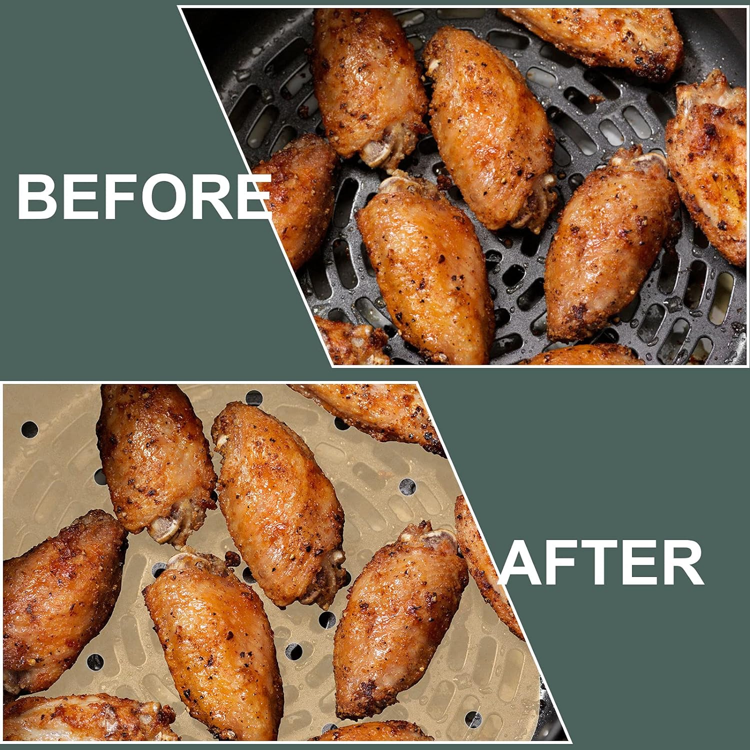 Skiennix Air Fryer Parchment Paper Liners - 200 Pcs, 8.5 Inch, Premium Perforated for Easy Cleanup