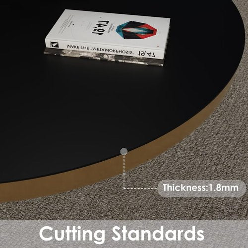 Zinkooat Small Round Table Cover - Can Be Used On Both Sides Waterproof and Easy to Clean Good Flatness Used for Coffee Table Dining Table(Black+Gray Dia.26Inch)