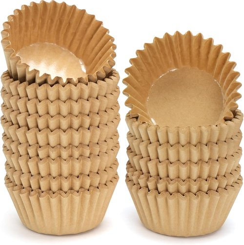 LotFancy 200pcs Heavy-Duty Natural Cupcake Liners - Grease-Resistant Muffin Cups for Easy Baking