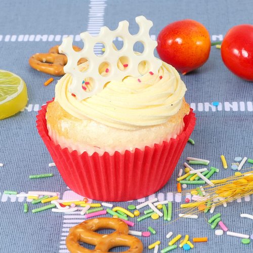 Caperci Red Cupcake Muffin Liners - 500-Count Food Grade, Grease-Proof & No Smell Baking Cups