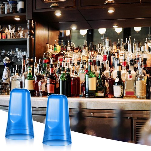 Chengu 100 Pieces Liquor Bottle Covers Pour Spout Covers Bar Toppers for Bottles Universal Pour Dispenser Dust Translucent Silicone Rubber Spout Caps for Bar Home Kitchen Tools Supplies (Blue)