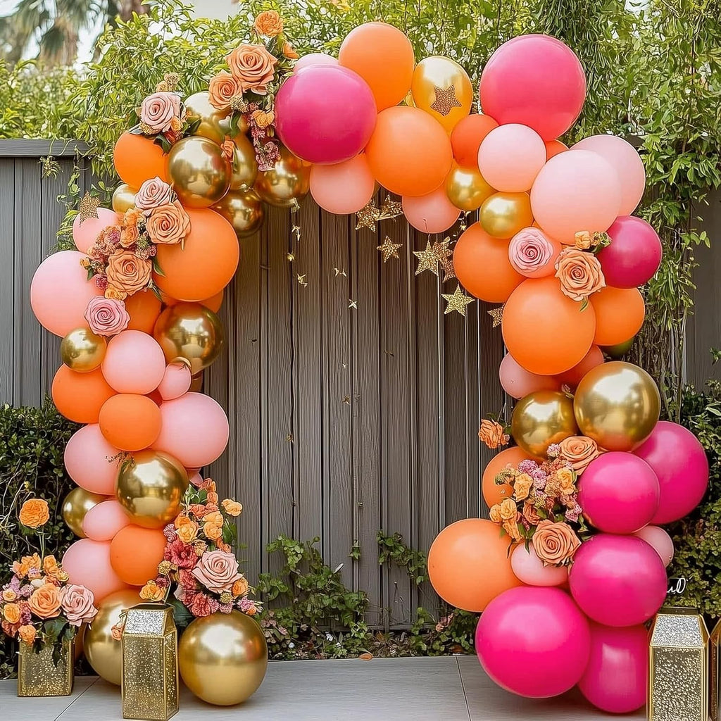 RUBFAC Orange Balloon Arch Kit - 129pcs in Various Sizes for Halloween & Thanksgiving Celebrations
