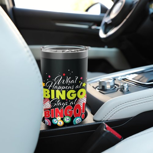 What Happens At Bingo Stays At Bingo - Bingo Lover Gambler Stainless Steel Insulated Tumbler