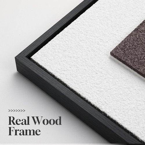 Large 3D Textured Framed Wall Art by [Brand Name] - Beige & Brown Geometric Abstract Paintings | 20x30 In Modern Minimalist Decor for Living Room & Bedroom