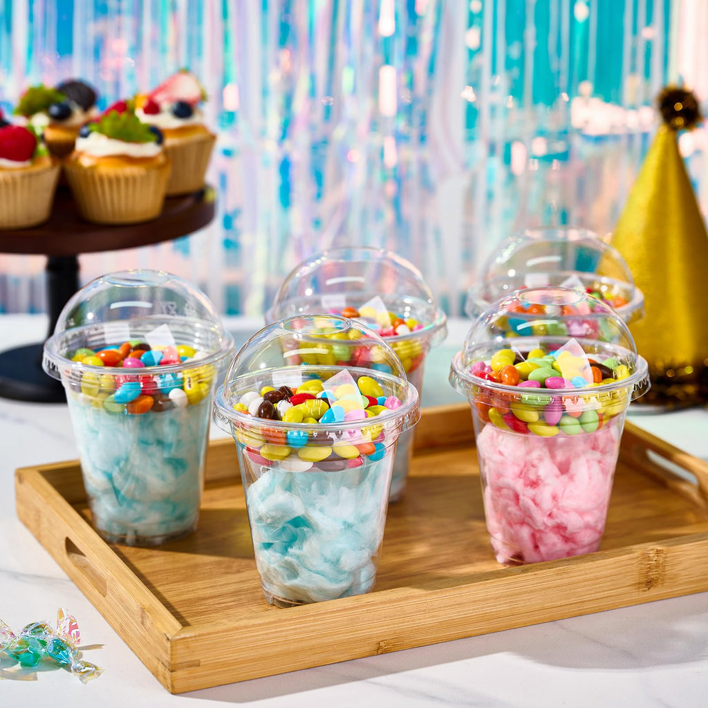 Lilymicky 50 Sets 12 oz Clear Plastic Parfait Cups with Insert & Dome lids, Disposable Yogurt Fruit Cups for Kids, for Dips and Veggies, Dessert and Party Snacks