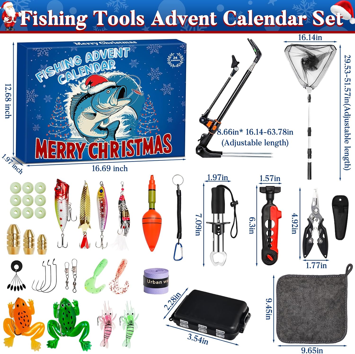 Skiennix Fishing Advent Calendar - 24 Days of Essential Fishing Tools & Accessories | Perfect Christmas Gift for Men