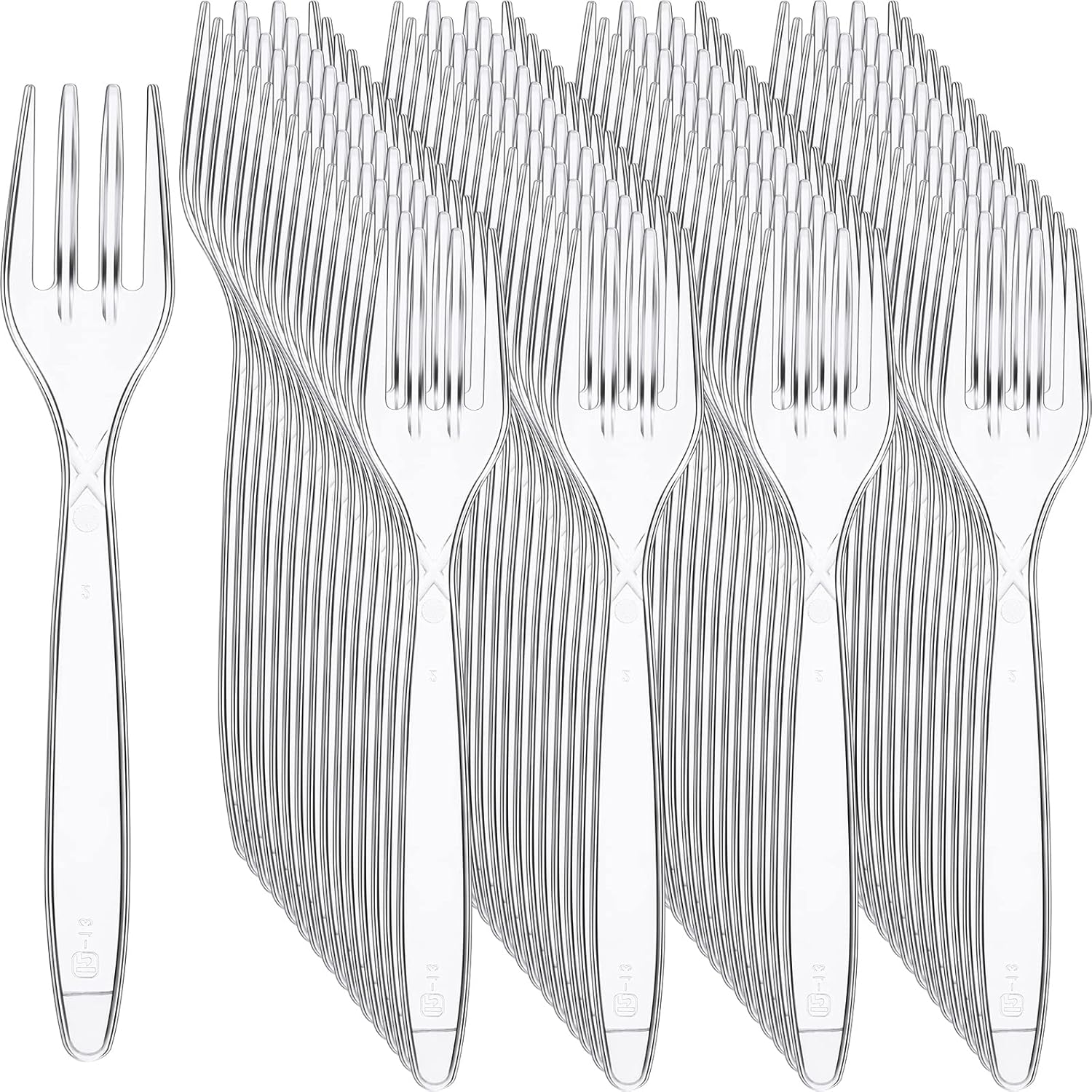 Potchen Heavy Duty Clear Disposable Plastic Forks - 1000 Pcs Bulk Cutlery for Parties & Picnics | 5.8 Inches